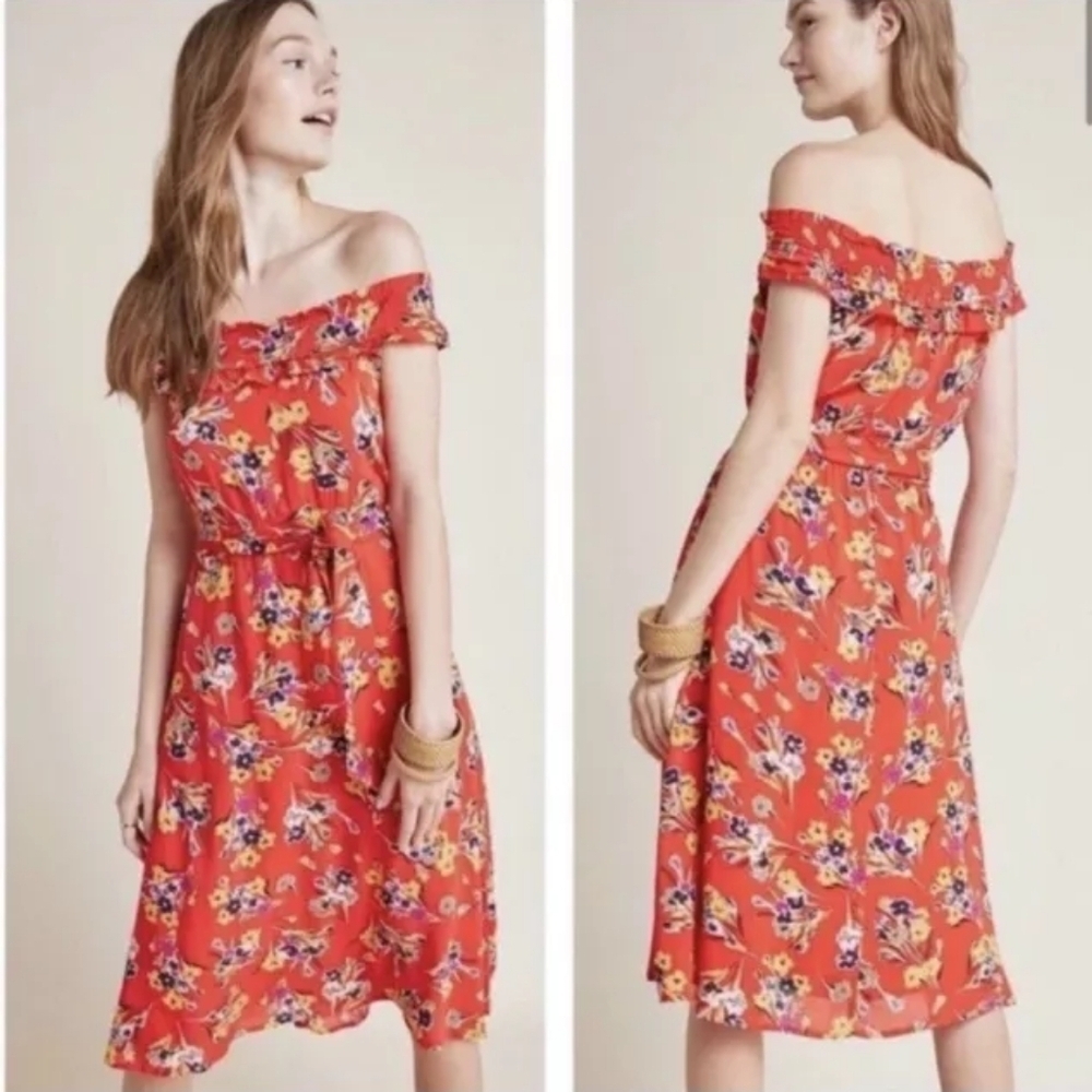Anthropologie 47 of 52 Conversations Off-the-Shoulder Dress Size 8